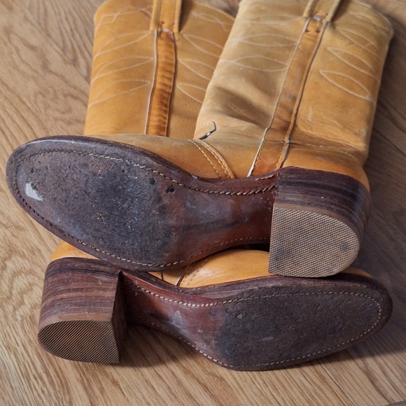 70's Frye Banana Leather Black Label Campus Tall Boots Size 5.5 8559 Rare - Picture 11 of 16